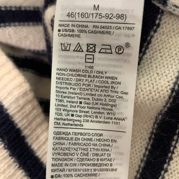 Banana Republic Cashmere Navy & White Striped Sweater - Picture 5 of 7